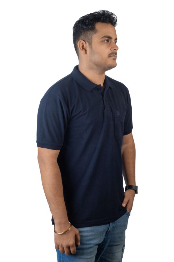 Navy Blue Polo T-Shirt with Pocket