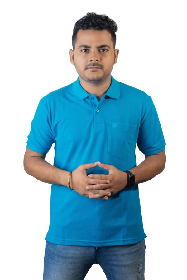 Turquoise Polo T-Shirt with Pocket