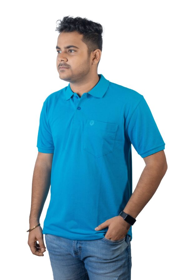 Turquoise Polo T-Shirt with Pocket