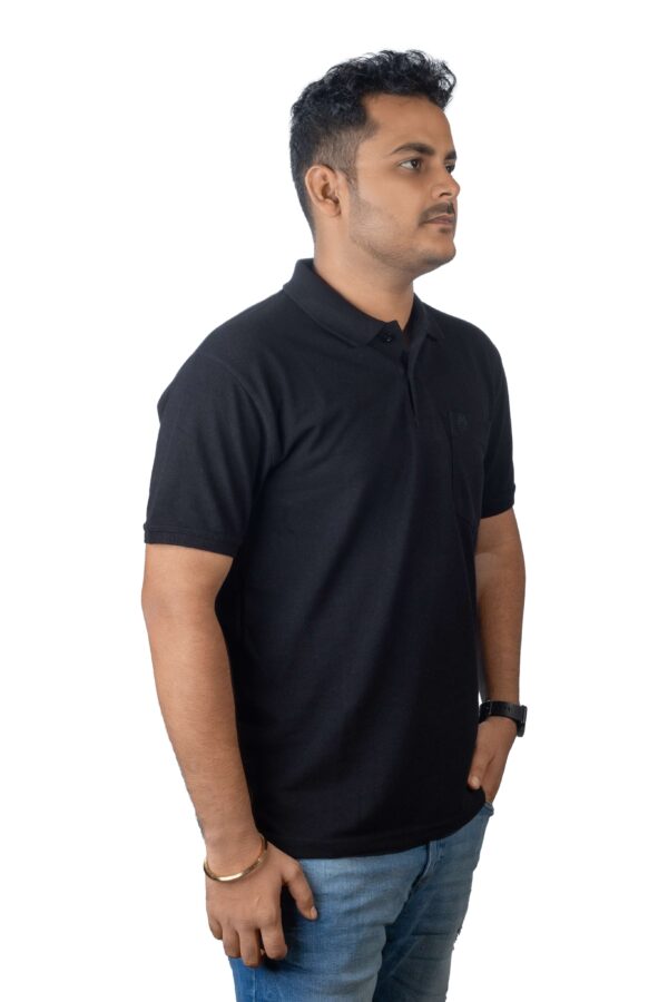 Black Polo T-Shirt with Pocket