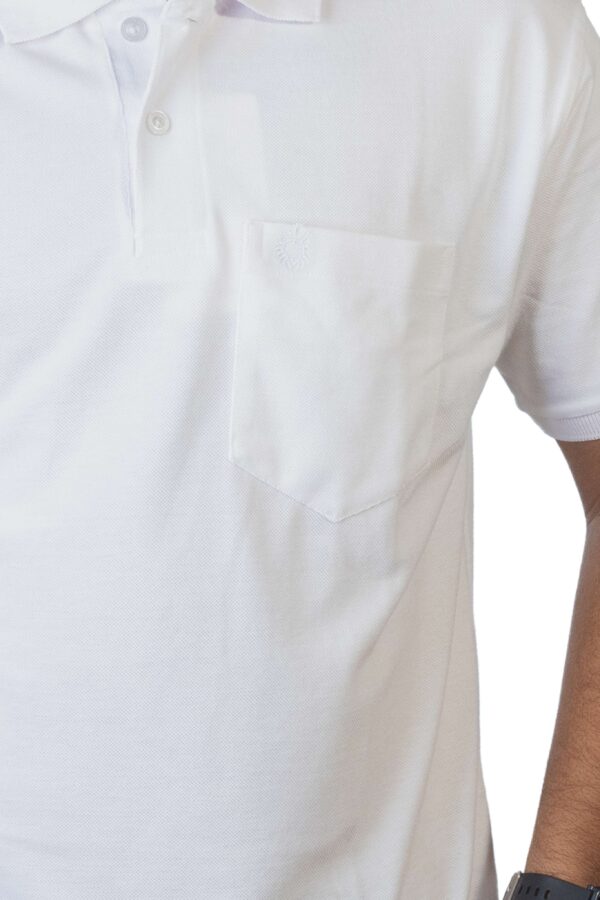 White Polo T-Shirt with Pocket