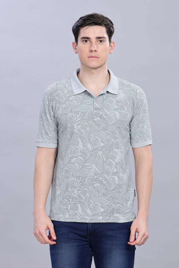 Banana Leaf Printed Polo T-Shirt - Image 7