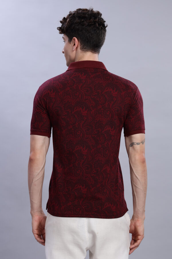 Buy stylish Maroon Polo T-Shirt Printed Polo T-Shirt