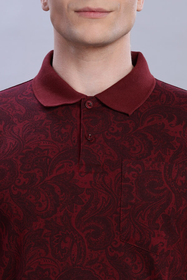 buy online Maroon Polo T-Shirt Printed T-Shirt for men