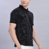 buy online Black & Grey Tropical Leaf Print T-Shirt for men