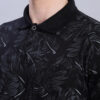 buy online Black & Grey Tropical Leaf Print Polo T-Shirt