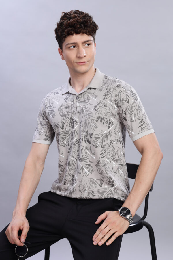 Buy Leaf Print Polo T-Shirt online