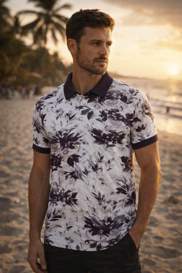 Ocean Breeze Floral Polo
